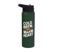 Café helado de corazón caliente Cold Brew Stainless Steel Insulated Water Bottle