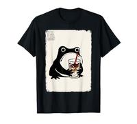 Café Helado Rana gruñón Divertido Kawaii Japonés Camiseta