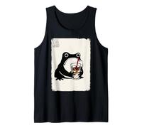 Café Helado Rana gruñón Divertido Kawaii Japonés Camiseta sin Mangas