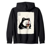 Café Helado Rana gruñón Divertido Kawaii Japonés Sudadera con Capucha