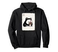 Café Helado Rana gruñón Divertido Kawaii Japonés Sudadera con Capucha