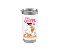 Café helado Sunshine Duck Summer Beach Vibes Vaso térmico de acero inoxidable de doble pared