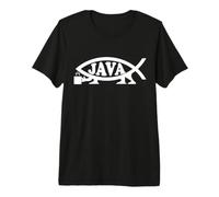 Café Java Darwin Evolucionista Pescado Ateos No Creyente Camiseta Premium