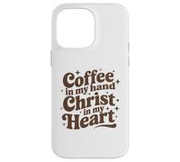 Café & Jesucristo en mi corazón Religiosa Chica Cristiana Carcasa para iPhone 14 Pro MAX