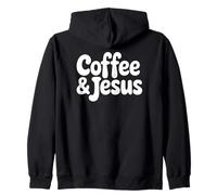 Café & Jesús Cruz Cristiana Dios Fe Biblia Religioso Sudadera con Capucha