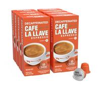Cafe La Llave Cápsulas de café espresso descafeinado, 80 cápsulas reciclables de aluminio, intensidad 11, compatibles con máquinas originales Nespresso