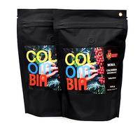 Café molido de origen único Colombia moka, 100% arábica, aterciopelado, paquete de 2 x 250 g, tostado medio