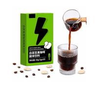 Café Negro Instantáneo en Polvo Extracto de Frijol Blanco Sobres 40g(2g*20) | Bebida Soluble Tostada Disolución Rápida Agua Caliente Fría Amargor Equilibrado Portátil Oficina Viaje Stick(2pcs)