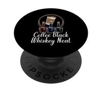 Café Negro Neat Bourbon Scotch Whisky PopSockets PopGrip Adhesivo