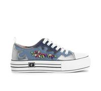 Cafè Noir C1DM9128B017390 Sneakers Mid IN Tessuto con Patch Strass Jeans 39