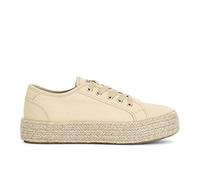 Cafè Noir C1XS9129 - Zapatillas de tela con fondo de cuerda, beige, 36 EU