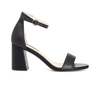 Cafè Noir C1XV4112 - Sandalia de piel con cordón en el tobillo y parche, Negro , 41 EU
