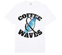 Café Olas Coffee & Waves Surfista Playa Amantes del Café Comfort Colors Adult Heavyweight T-Shirt