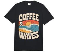 Café Olas Coffee & Waves Surfista Playa Amantes del Café Comfort Colors Adult Heavyweight T-Shirt