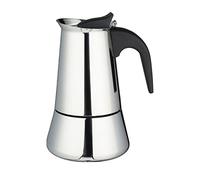 Café Olé Cafetera espresso de acero inoxidable, 12 tazas, compatible con estufas de inducción, cerámica, gas y eléctricas, plata (SEM-12)