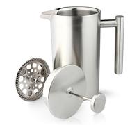 Café Olé CFD Cafetera, Cuerpo de Doble Pared de Acero Inoxidable 18/10 y Filtro de Malla, Acabado Satinado, 1000 ml (8 Tazas de Espresso o 4 Tazas Grandes)