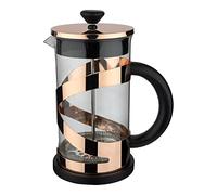 Café Olé Classico Cobre Cafetera, 800 ml / 3 tazas / 6 tazas de espresso, cafetera francesa, filtro de malla de acero inoxidable, cuerpo de vidrio, acabado en cobre