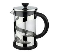 Café Olé Classico Cromo Cafetera, 800 ml / 3 tazas / 6 tazas de espresso, cafetera francesa, filtro de malla de acero inoxidable, cuerpo de vidrio, acabado cromado