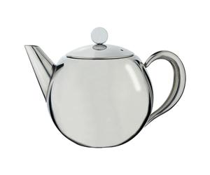 Café Olé Rondeo Tetera de acero inoxidable Easy Pour con cestillo para infusión, 1000 ml, acabado de espejo