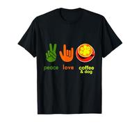 Café Peace Love Coffee & Dog Paw Latte Art Camiseta