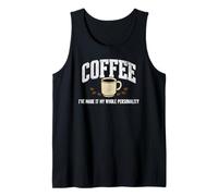 Café Personalidad Entero Divertido Cafeína Humor Diseño Camiseta sin Mangas