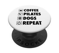 Café Pilates Perros Repetir PopSockets PopGrip Adhesivo