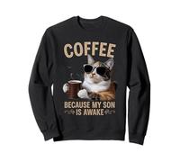 Café porque mi hijo es un amante de gatos despierto, Sudadera
