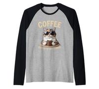 Café porque mi hijo está despierto amante de los gatos Camiseta Manga Raglan