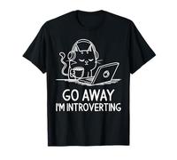 Café portátil Go Away I'm Introverting Cat Camiseta