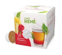 Café René | Té de limón & frambuesa - 16 cápsulas para Dolce Gusto