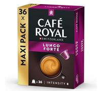 Café Royal Cápsulas compatibles Lungo Forte, 80% aluminio reciclado, certificado Rainforest Alliance, Intensidad 8