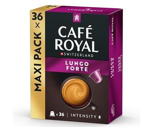 Café Royal Lungo Forte 36 Capsules en Aluminium Compatibles avec le Système Nespresso (R)*; Intensité: 8/10