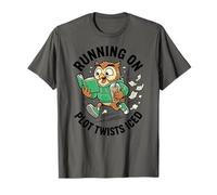Café Running On Plot Twists Iced Owl Reader Camiseta