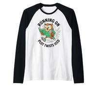 Café Running On Plot Twists Iced Owl Reader Camiseta Manga Raglan