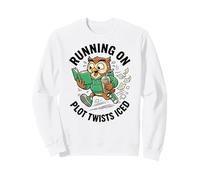 Café Running On Plot Twists Iced Owl Reader Sudadera