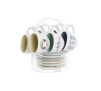 CAFE SET 6 DOLOMITE METAL 23X20X20 180 ML, SALITRE