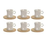 Cafe set 6 porcelana 11x7,5x8 180ml moderno blanco El mejor complemento para tu hogar.