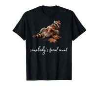 Café Somebody's Feral Aunt Retro Raccoon Pumpkin Spice Camiseta