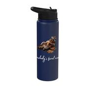 Café Somebody's Feral Aunt Retro Raccoon Pumpkin Spice Stainless Steel Insulated Water Bottle