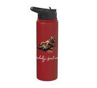 Café Somebody's Feral Aunt Retro Raccoon Pumpkin Spice Stainless Steel Insulated Water Bottle