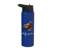 Café Somebody's Feral Aunt Retro Raccoon Pumpkin Spice Stainless Steel Insulated Water Bottle