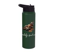 Café Somebody's Feral Aunt Retro Raccoon Pumpkin Spice Stainless Steel Insulated Water Bottle