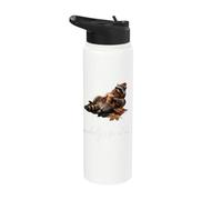 Café Somebody's Feral Aunt Retro Raccoon Pumpkin Spice Stainless Steel Insulated Water Bottle