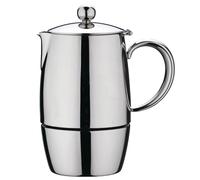 Café Stal BEC-06M Café Stål Bellux Range 18/10 - Cafetera espresso de acero inoxidable estilo clásico para estufa, diseño de olla Moka italiana, asas huecas de tacto frío, 6 tazas (280 ml)