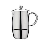 Café Stal Bellux - Cafetera espresso para estufa, 10 tazas/300 ml, olla Moka de acero inoxidable 18/10 para parte superior de la estufa, cafetera con acabado pulido espejo para fogones, asas de tacto