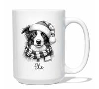Café Taza Navidad Con Border Collie Taza Desayuno Decorativa Tazas Cafés De Cerámica Clásico Tazas Personalizada Para Parejas Todas Las Ocasiones Oficina 330 ML