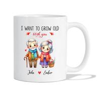 Café Taza Quiero Envejecer Contigo Taza Desayuno Decorativa Tazas Cafés De Cerámica Premium Tazas Café Para Todas Las Ocasiones Aniversario Cumpleaños 330 ML