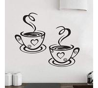 Cafe Tea Engomadas De La Pared Tazas De Café Arte del Vinilo De La Cocina del Restaurante Bar Decoración De La Pared