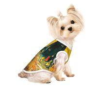 Cafe Terrace at Night - Camisetas elásticas para perros pequeños, camisetas ligeras sin mangas, chaleco a rayas