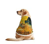Cafe Terrace At Night - Conjunto de ropa para perro con mangas estampadas, ropa divertida para mascotas, lavable a máquina, chaleco para perros medianos y grandes